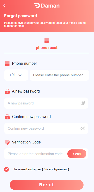 forgot password